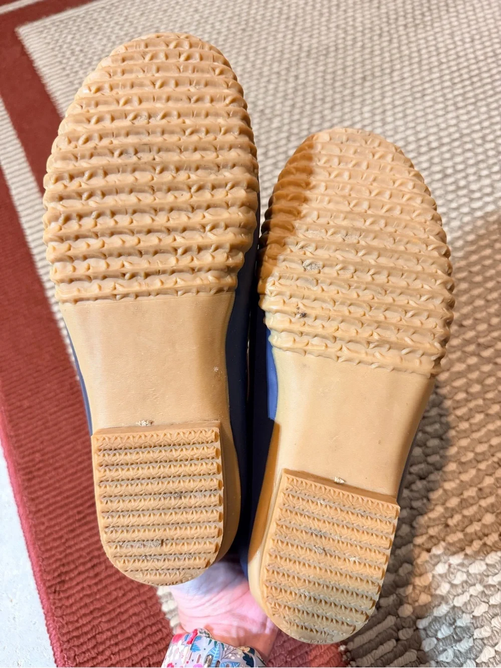 JBU Navy and Brown Waterproof Duck Shoes